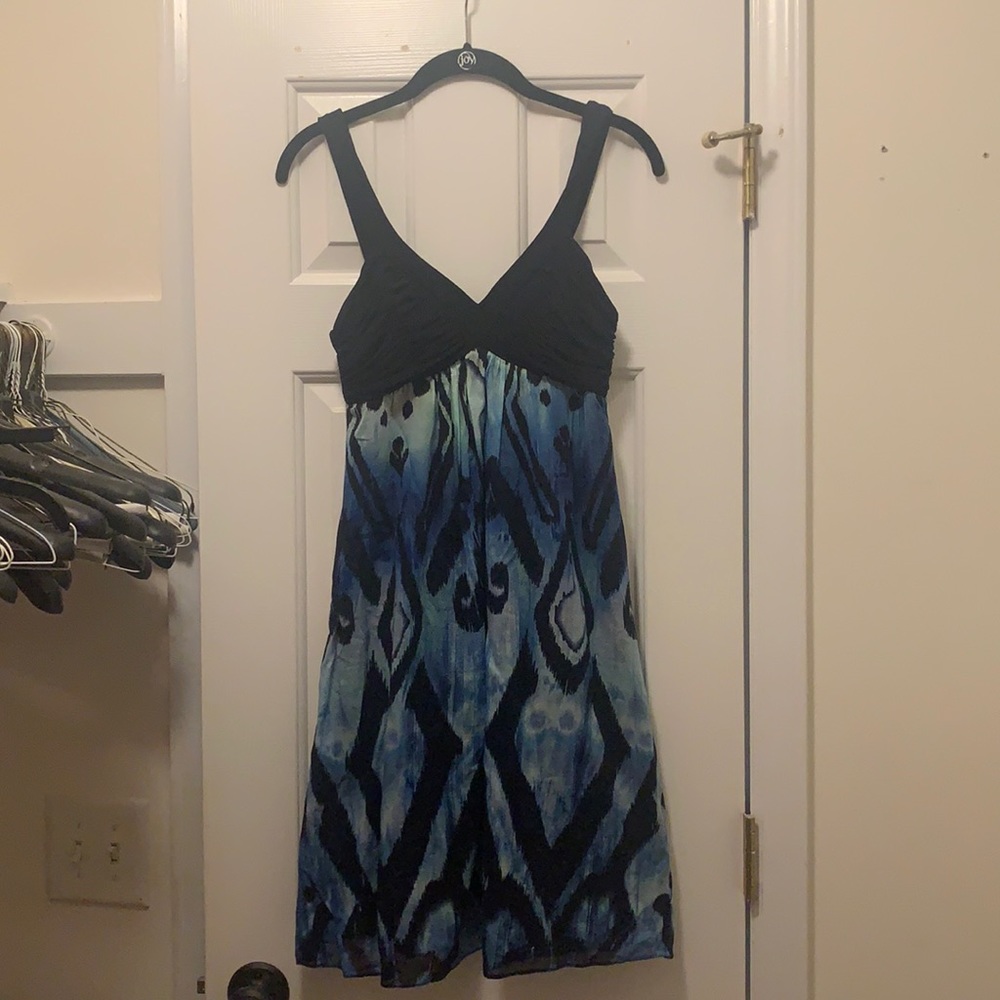 Size 2 Navy and Patterned Dress